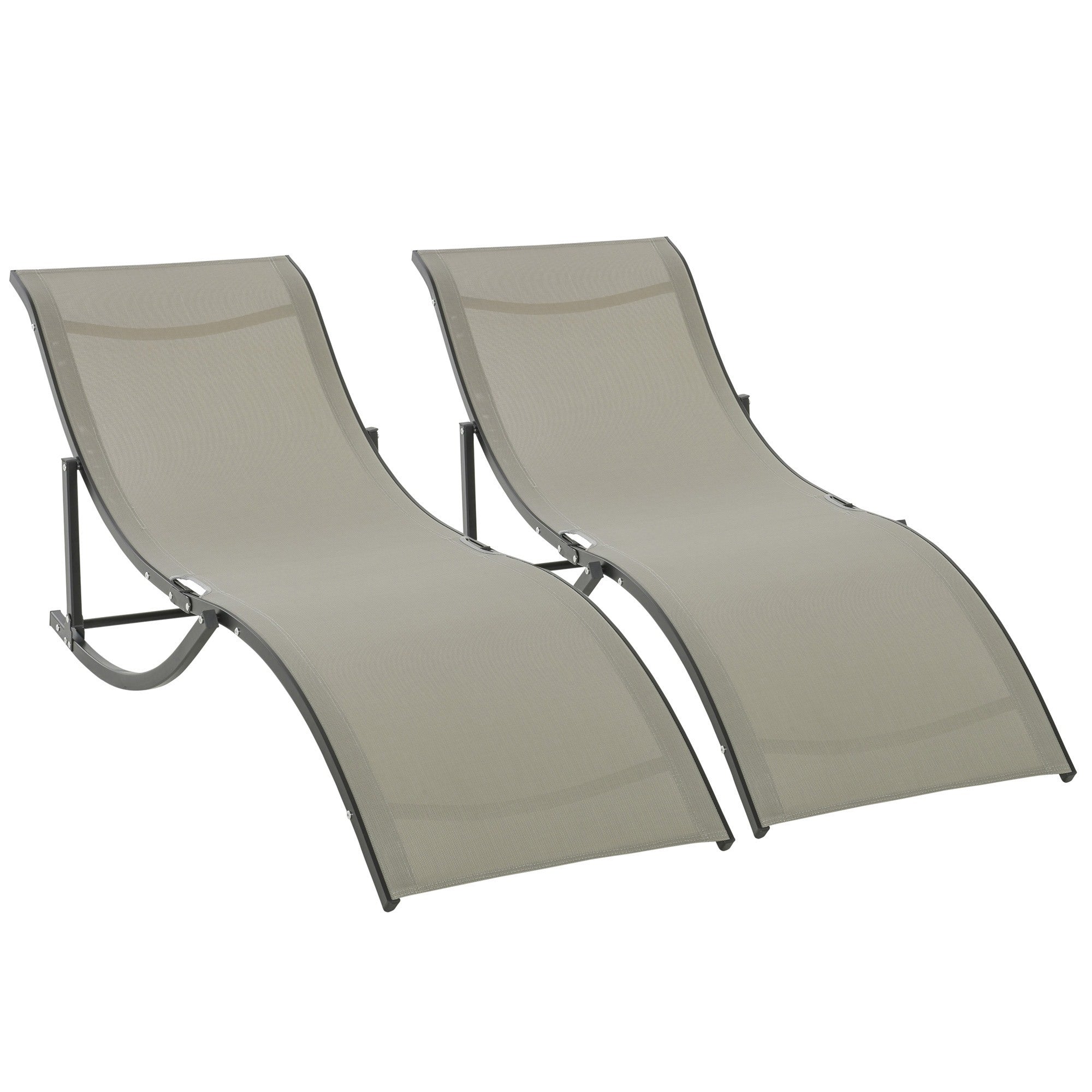 EasyComfort set van 2 vouwbare tuinligstoelen