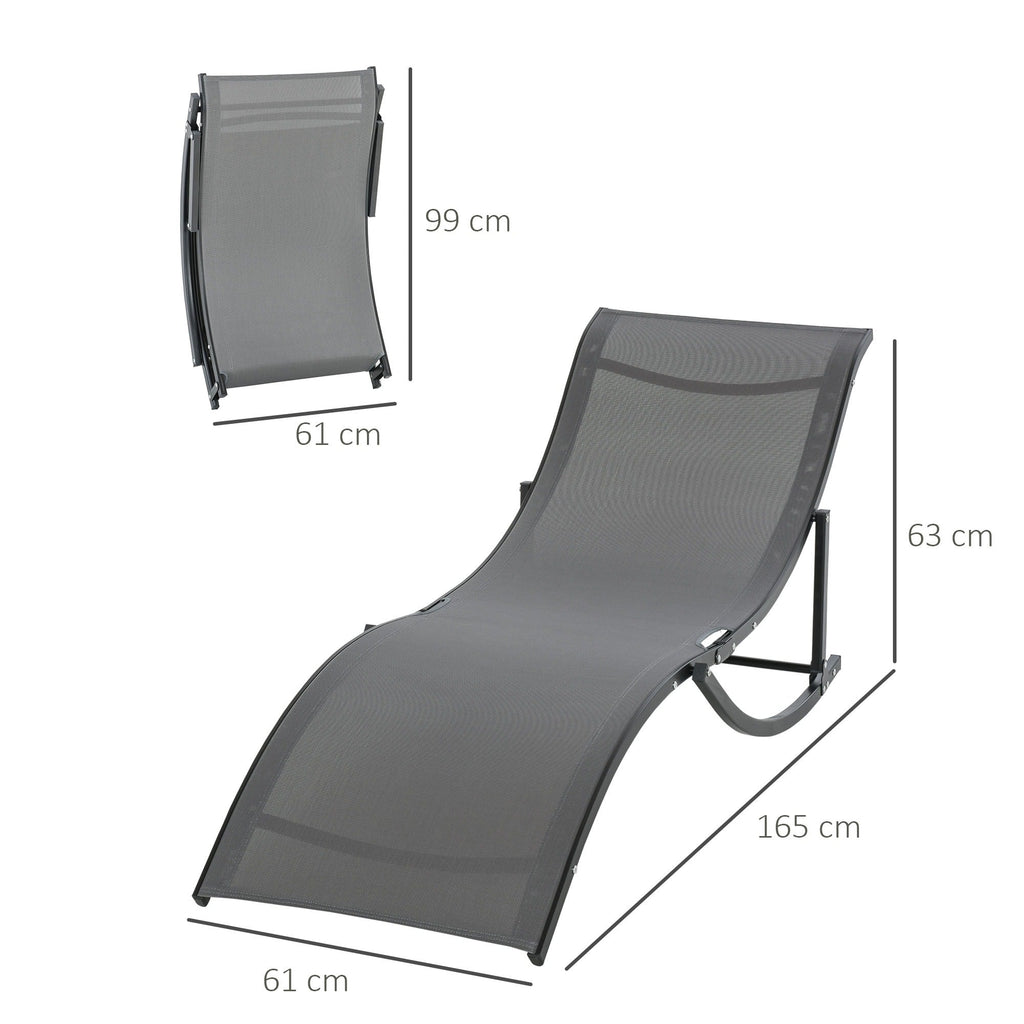 EasyComfort Set van 2 opvouwbare tuinligstoelen 61x165x63 cm