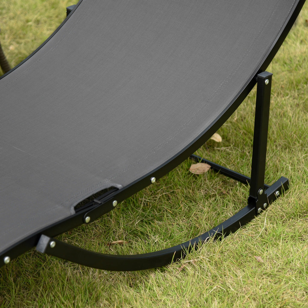 EasyComfort Set van 2 opvouwbare tuinligstoelen 61x165x63 cm