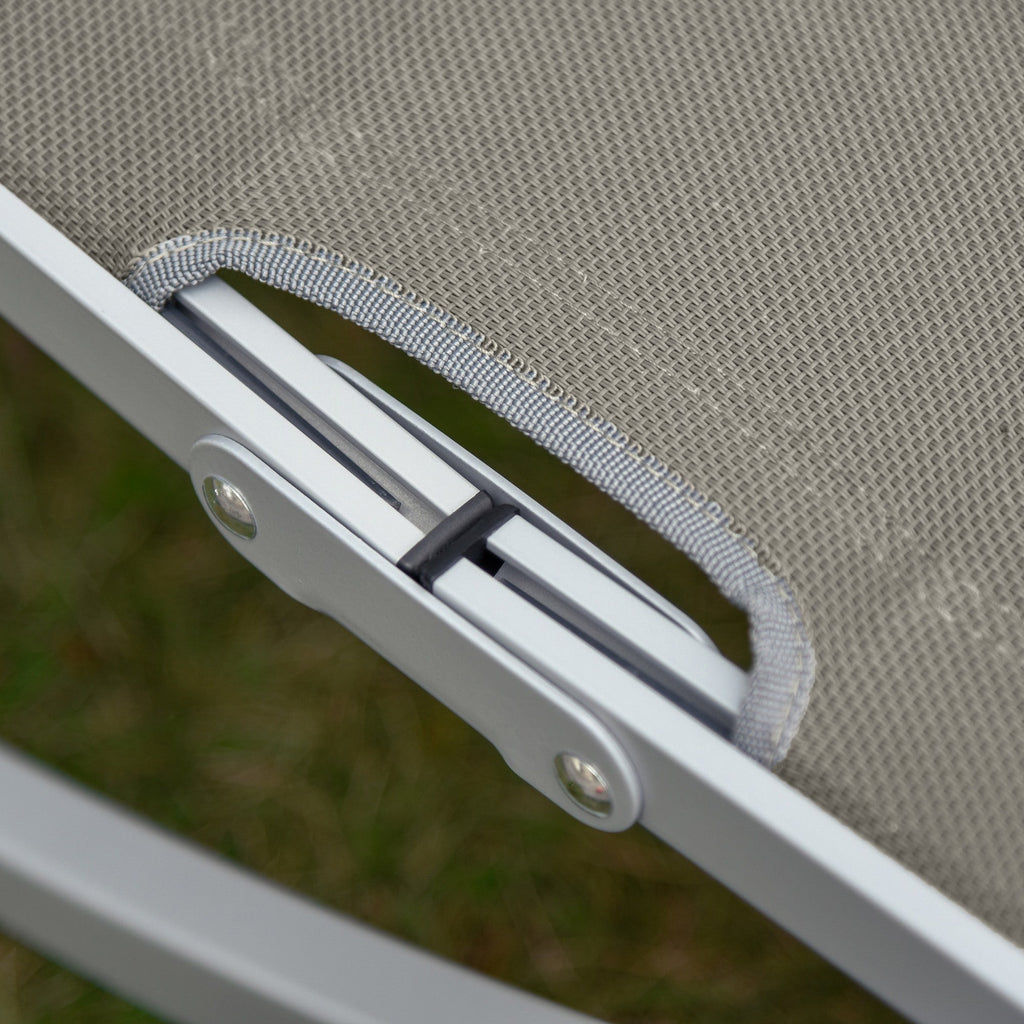 EASYCOMFORT Set of 2 Folding Garden Deckchairs, Sun Lounger in Aluminum and Textilene, 61x165x63cm