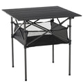 Easycomfort Tavolo da Campeggio Picnic Pieghevole, Salvaspazio e Arrotolabile with Borsa da Viaggio, black 70x70x69cm