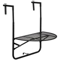 EASYCOMFORT Folding and Adjustable Metal Railing Table, 60x60x57-72cm, Black