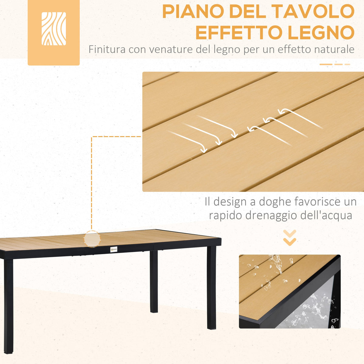 EasyComfort 7-delige tuinset (tafel + 6 stoelen) - zwart