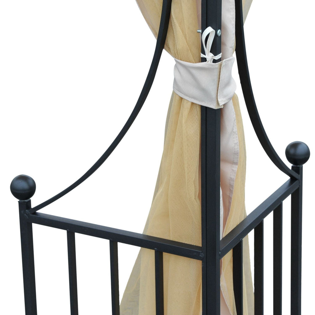 EASYCOMFORT Garden Gazebo 3x3m in Metal with Mosquito Nets and Polyester Canopy, Beige