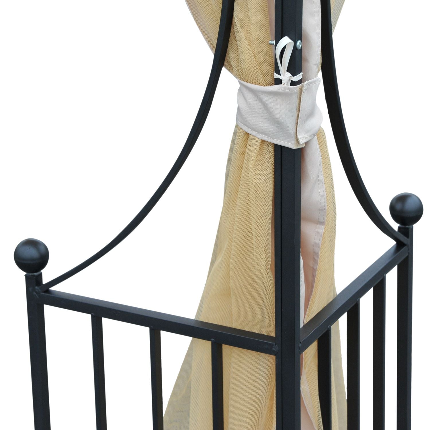 EASYCOMFORT Garden Gazebo 3x3m in Metal with Mosquito Nets and Polyester Canopy, Beige