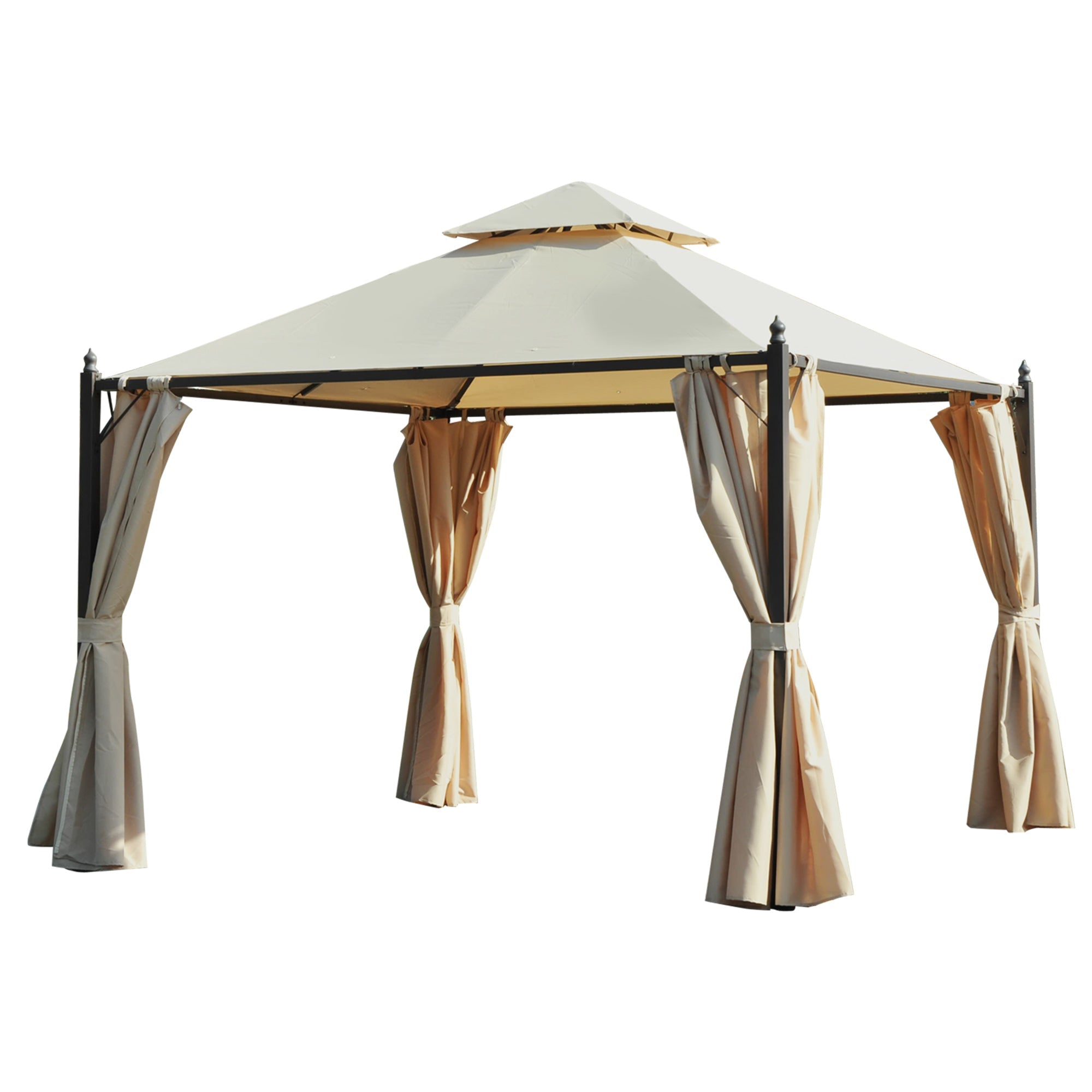 EasyComfort 3 x 3 m tuinpaviljoen, beige met 4 zijwanden