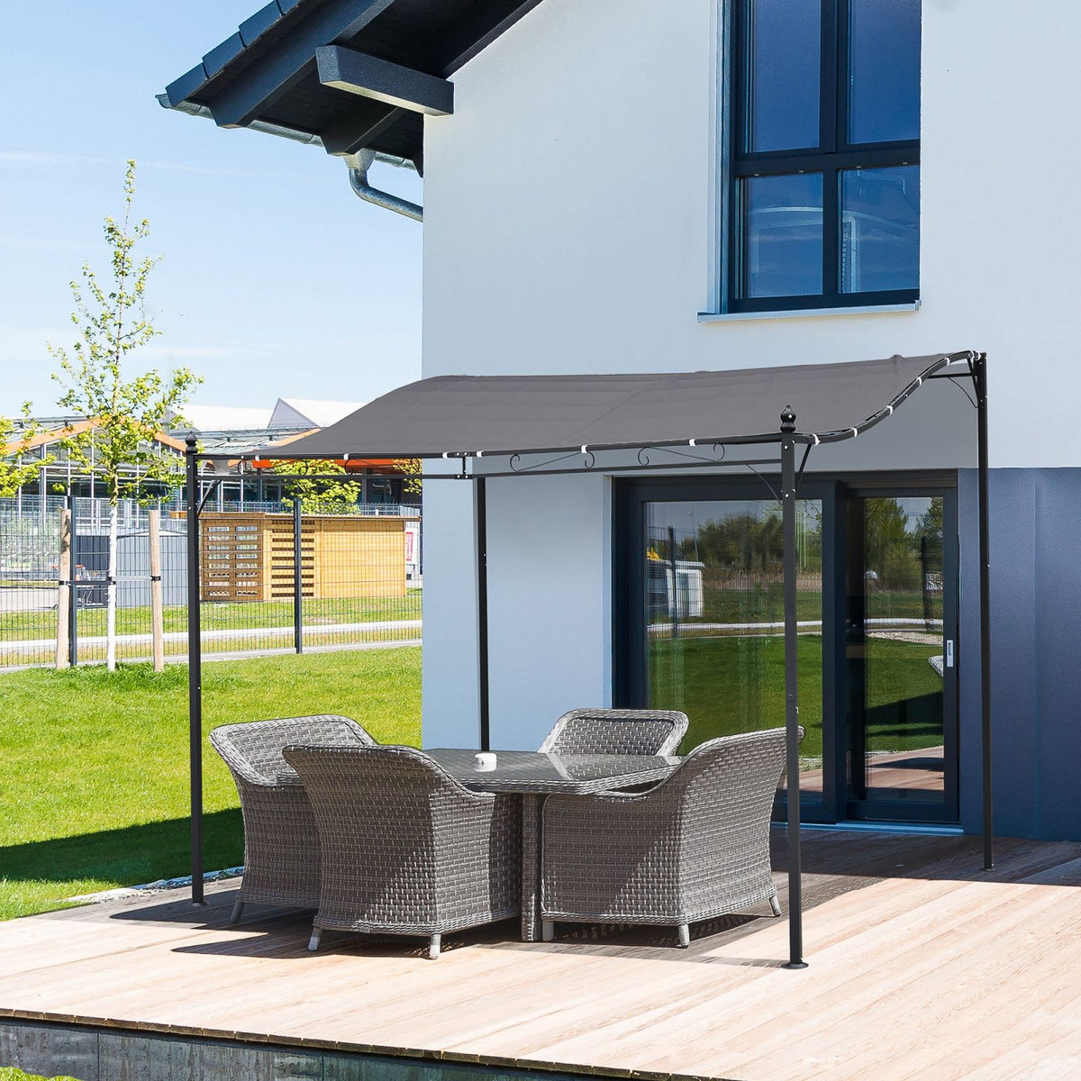 EasyComfort Pergola 3x3 m - pergola voor tuin/terras, grijs