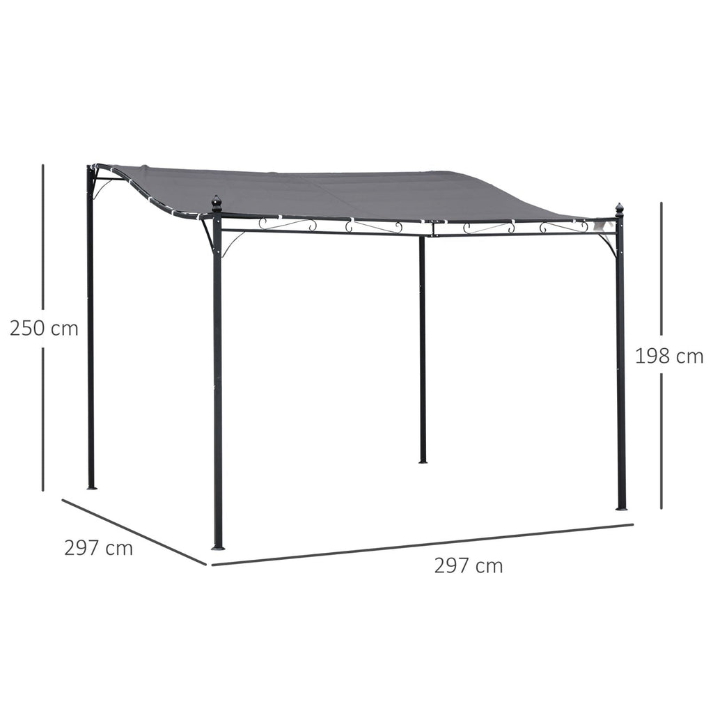 EasyComfort Pergola 3x3 m - pergola voor tuin/terras, grijs