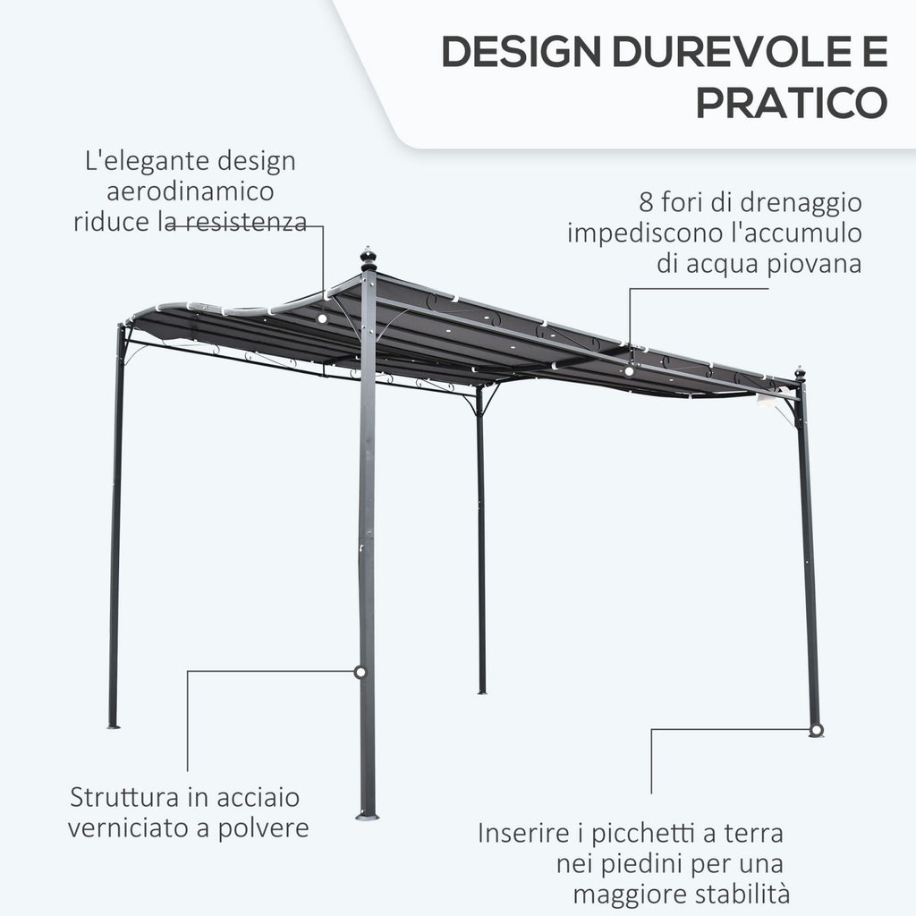 EasyComfort Pergola 3x3 m - pergola voor tuin/terras, grijs