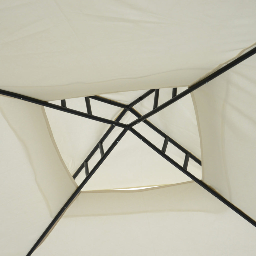 EASYCOMFORT Garden Gazebo 3x3m with Mosquito Net, Metal Structure and Polyester Cover, Beige