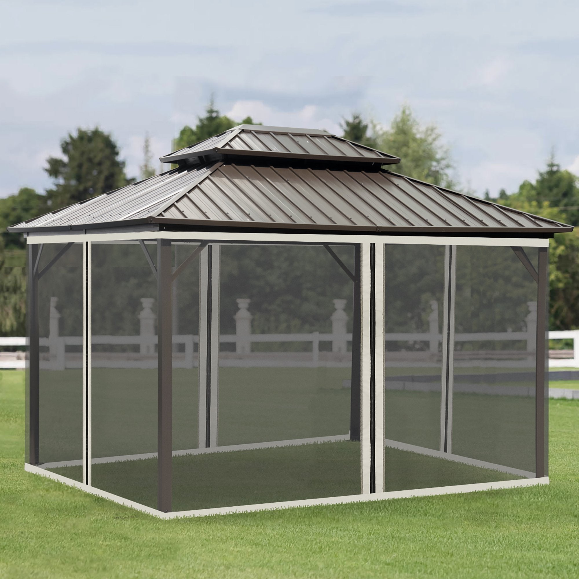 EASYCOMFORT Vervangend muskietennet voor 4-panelen paviljoen 335x207 cm