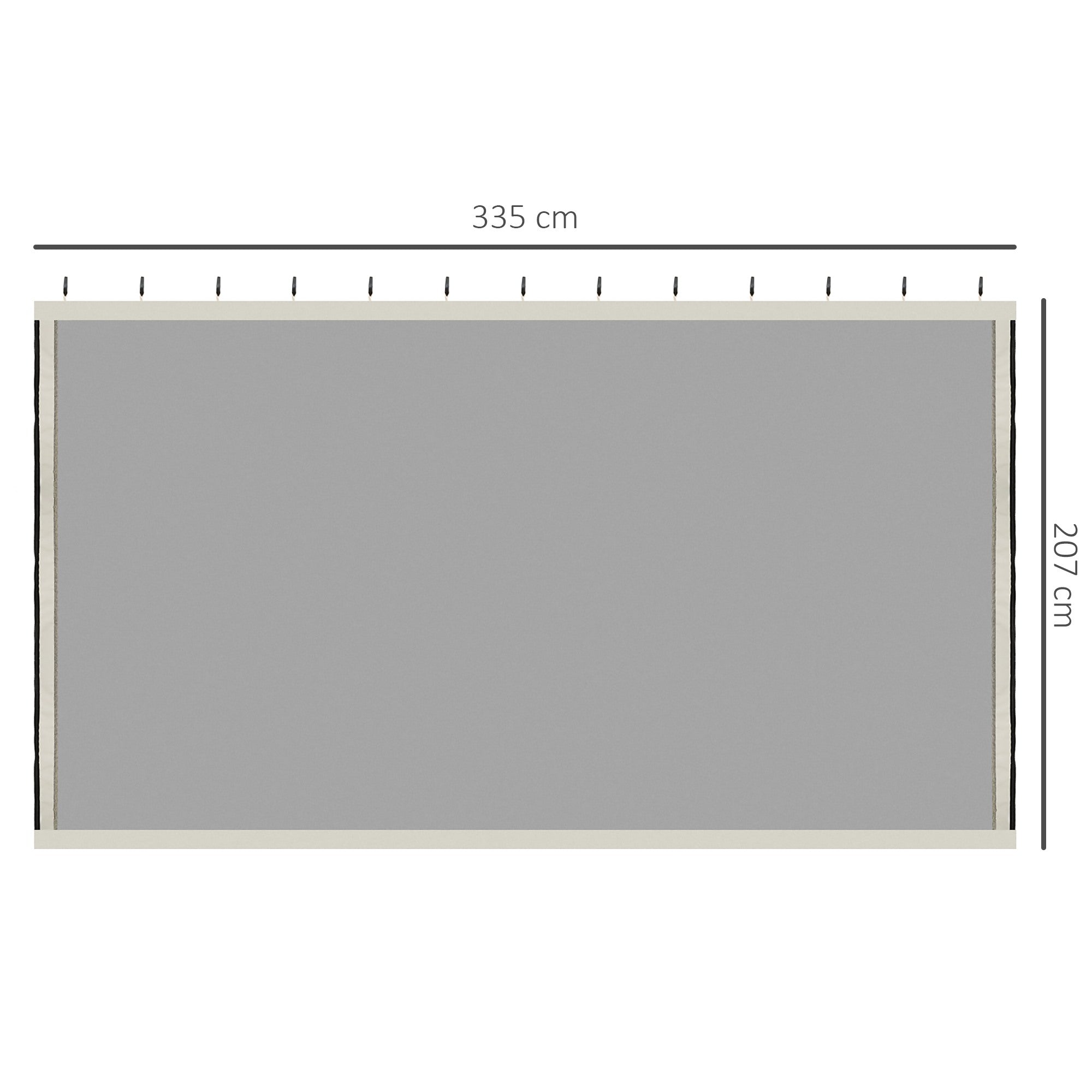 EASYCOMFORT Universal Replacement Mosquito Net for Gazebo Tents with Zippers, 335x207cm - Black and Beige