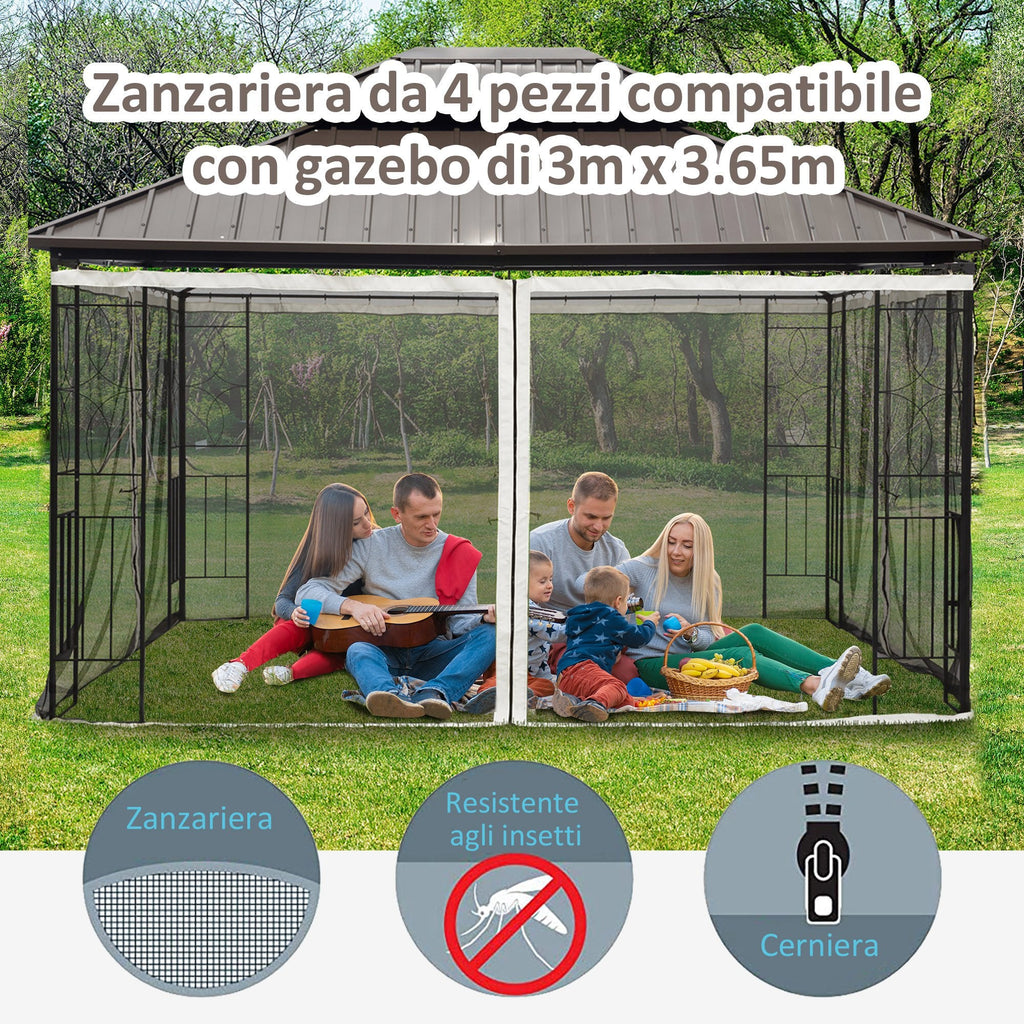 EASYCOMFORT Vervangend muskietennet voor 4-panelen paviljoen 335x207 cm