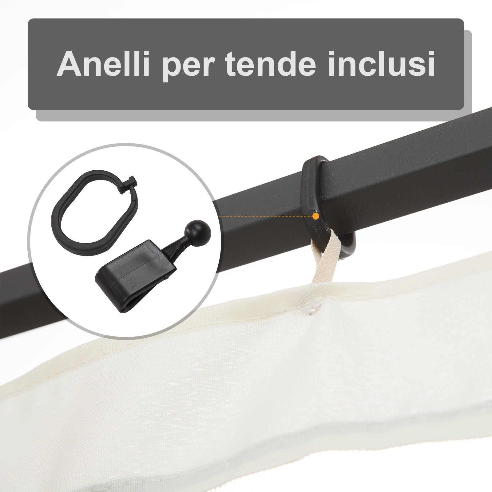 EASYCOMFORT Vervangend muskietennet voor 4-panelen paviljoen 335x207 cm