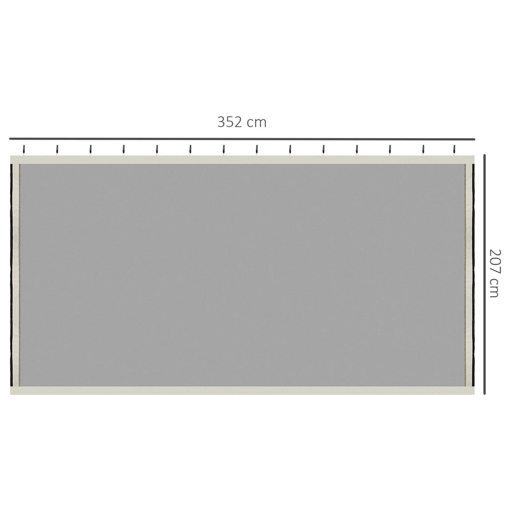 EASYCOMFORT Mosquito net for Gazebo 3x4m with zips and rings, 352x207cm panels - Black/Beige