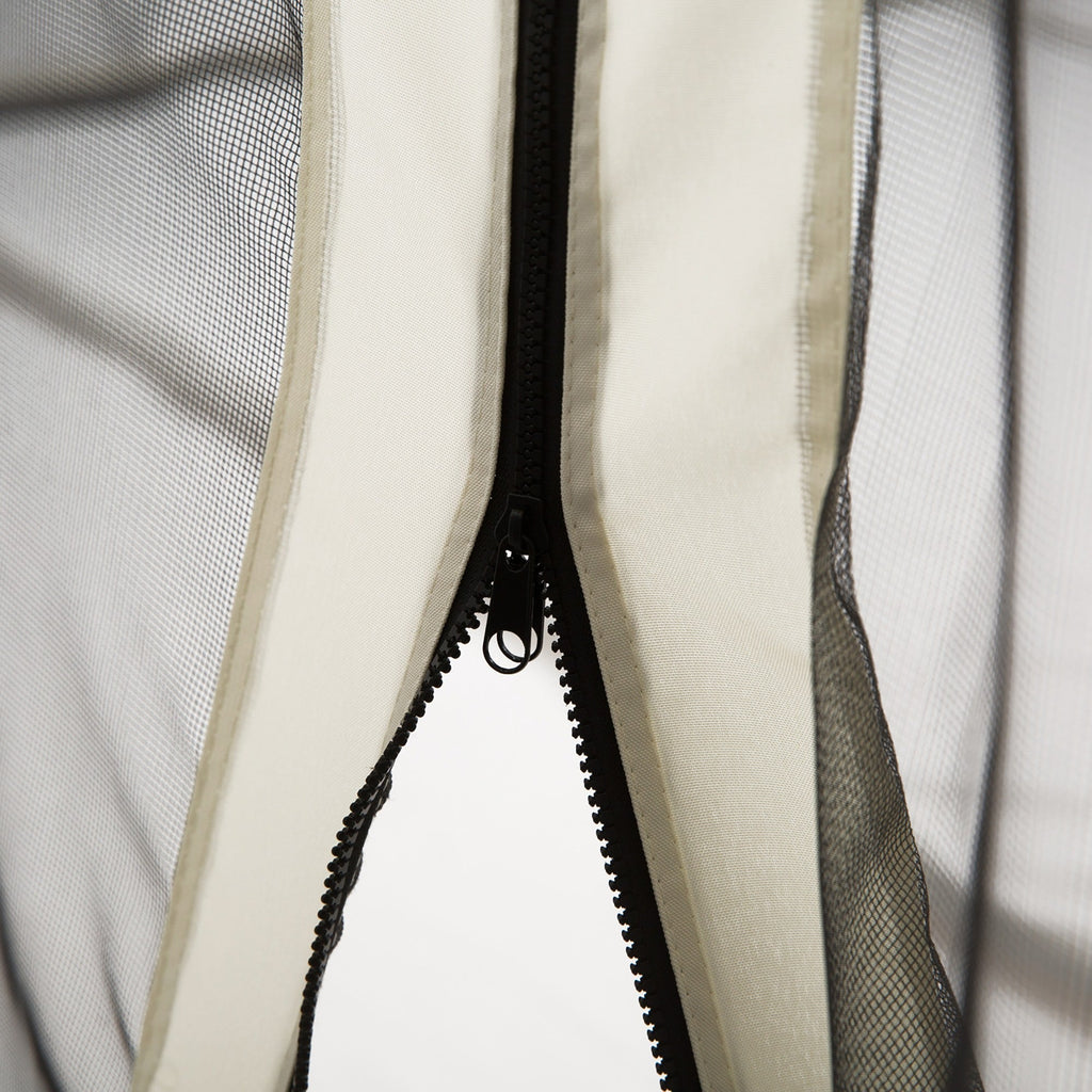 EASYCOMFORT Mosquito net for Gazebo 3x4m with zips and rings, 352x207cm panels - Black/Beige