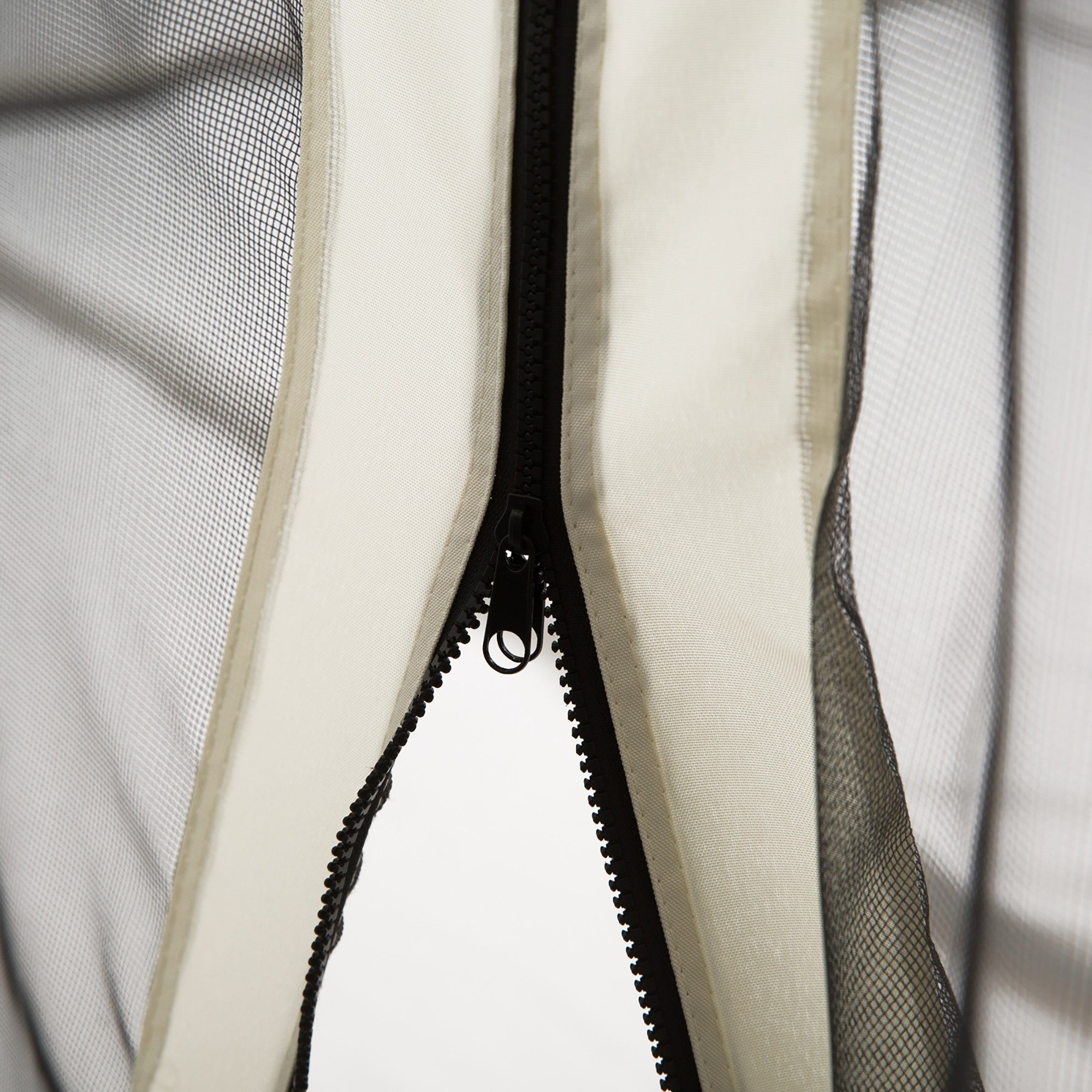 EASYCOMFORT Mosquito net for Gazebo 3x4m with zips and rings, 352x207cm panels - Black/Beige