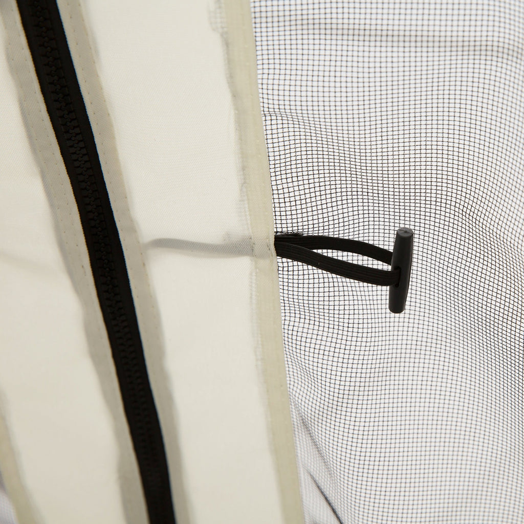 EASYCOMFORT Mosquito net for Gazebo 3x4m with zips and rings, 352x207cm panels - Black/Beige