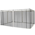 EASYCOMFORT Mosquito net for Gazebo 3x4m with zips and rings, 352x207cm panels - Black/Beige