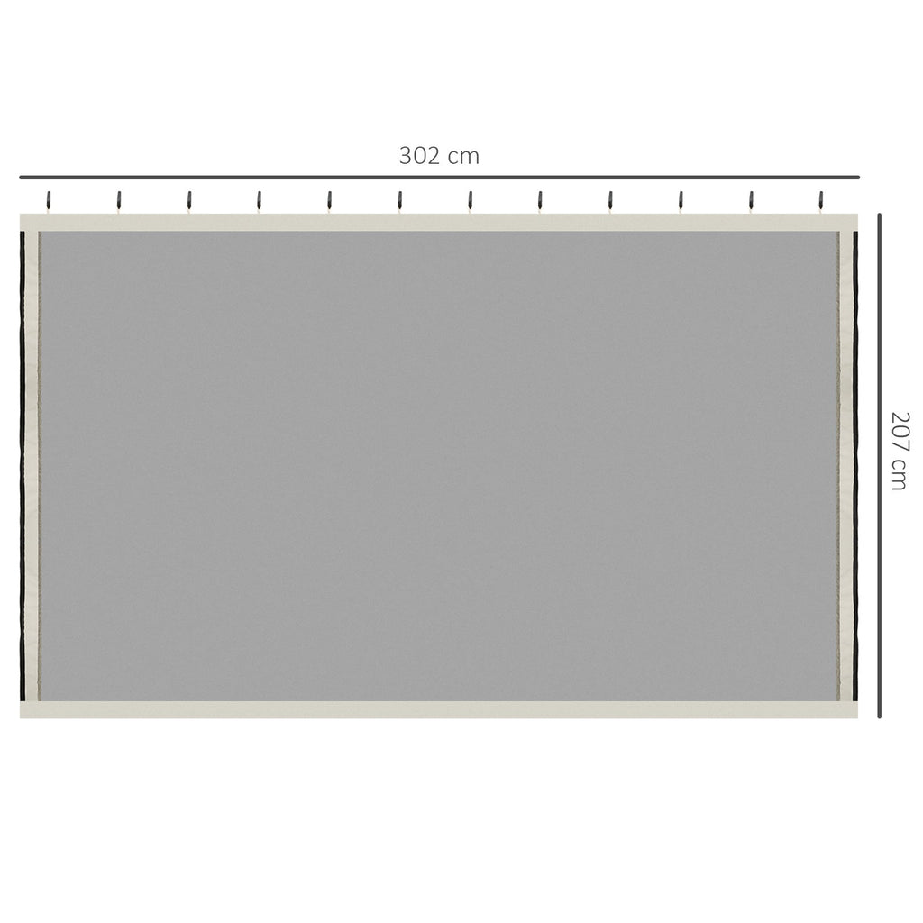 EASYCOMFORT Mosquito Net for Gazebo 3x3m with Zippers and Rings, 302x207cm Panels, Black/Beige