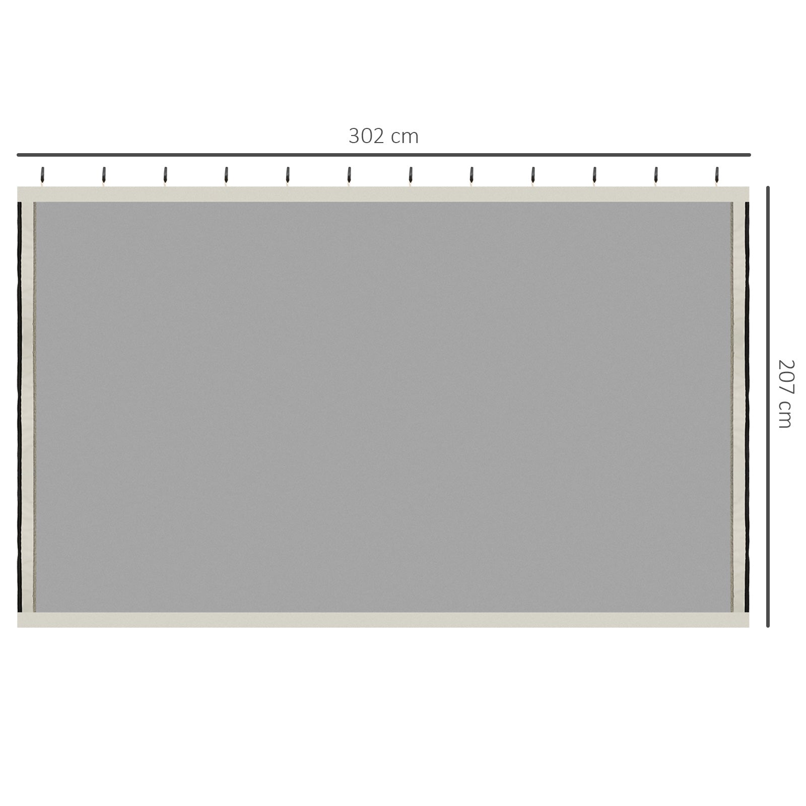 EASYCOMFORT Mosquito Net for Gazebo 3x3m with Zippers and Rings, 302x207cm Panels, Black/Beige
