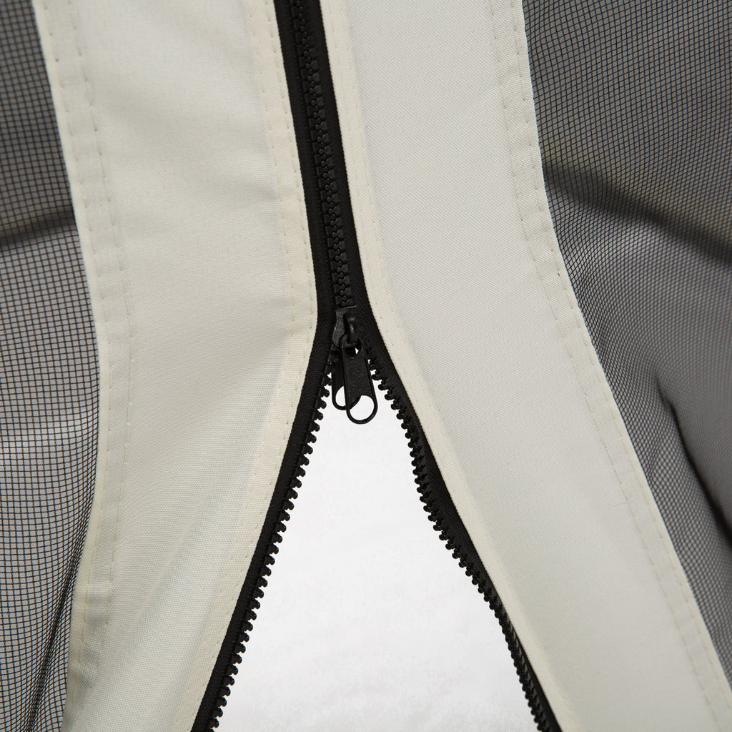 EASYCOMFORT Mosquito Net for Gazebo 3x3m with Zippers and Rings, 302x207cm Panels, Black/Beige
