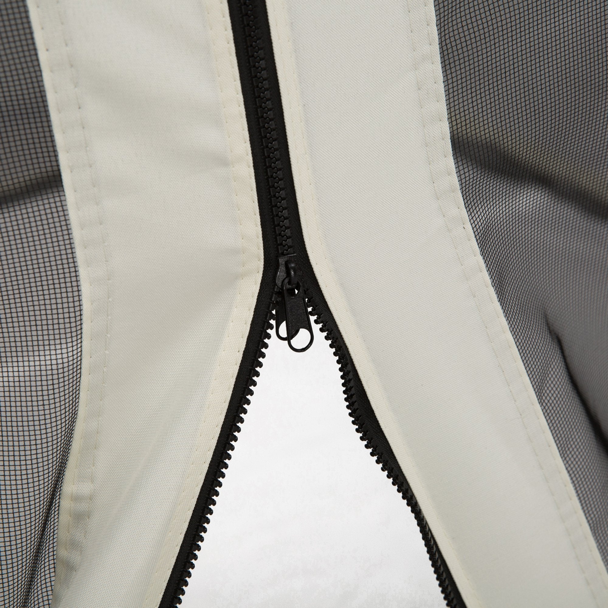 EASYCOMFORT Mosquito Net for Gazebo 3x3m with Zippers and Rings, 302x207cm Panels, Black/Beige