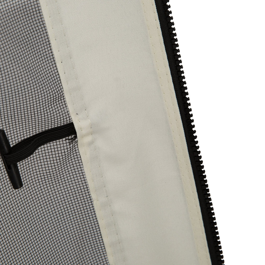 EASYCOMFORT Mosquito Net for Gazebo 3x3m with Zippers and Rings, 302x207cm Panels, Black/Beige