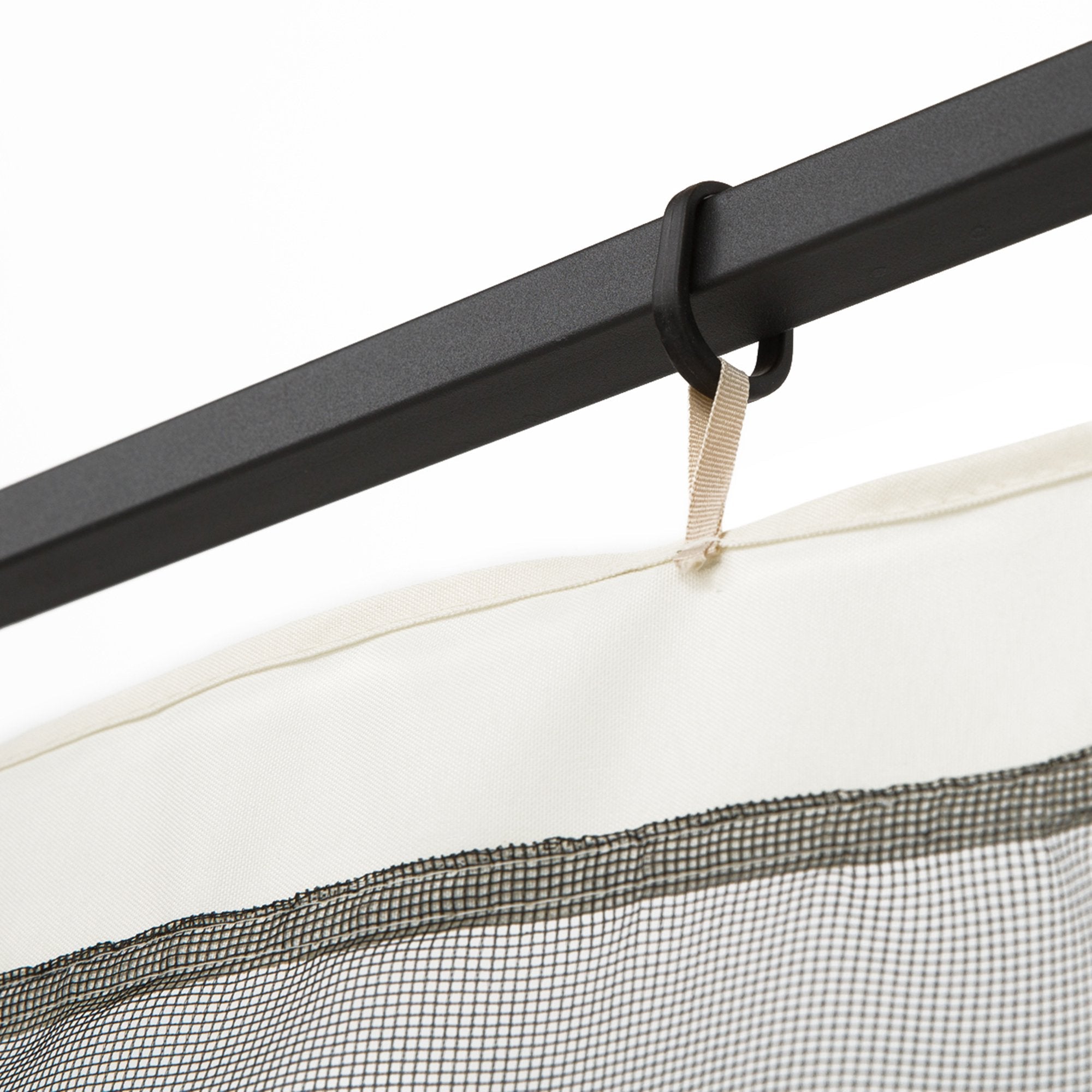 EASYCOMFORT Mosquito Net for Gazebo 3x3m with Zippers and Rings, 302x207cm Panels, Black/Beige
