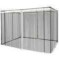 EASYCOMFORT Mosquito Net for Gazebo 3x3m with Zippers and Rings, 302x207cm Panels, Black/Beige