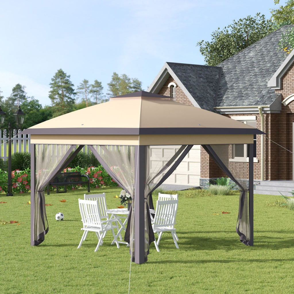 EasyComfort inklapbare tuin-gazebo 330x330x288 cm met klamboe