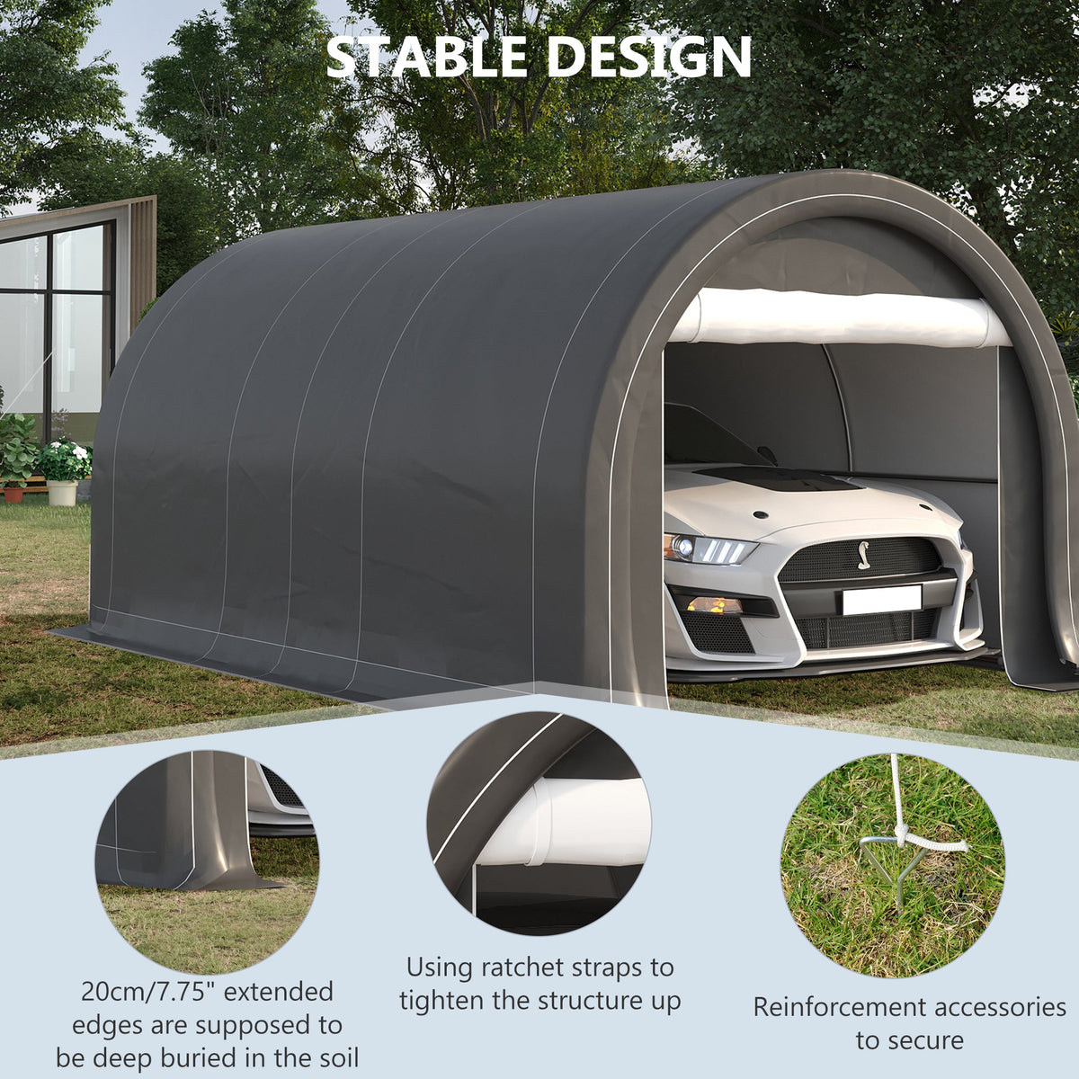 EasyComfort garagetent 500x300x240 cm met ritsingang