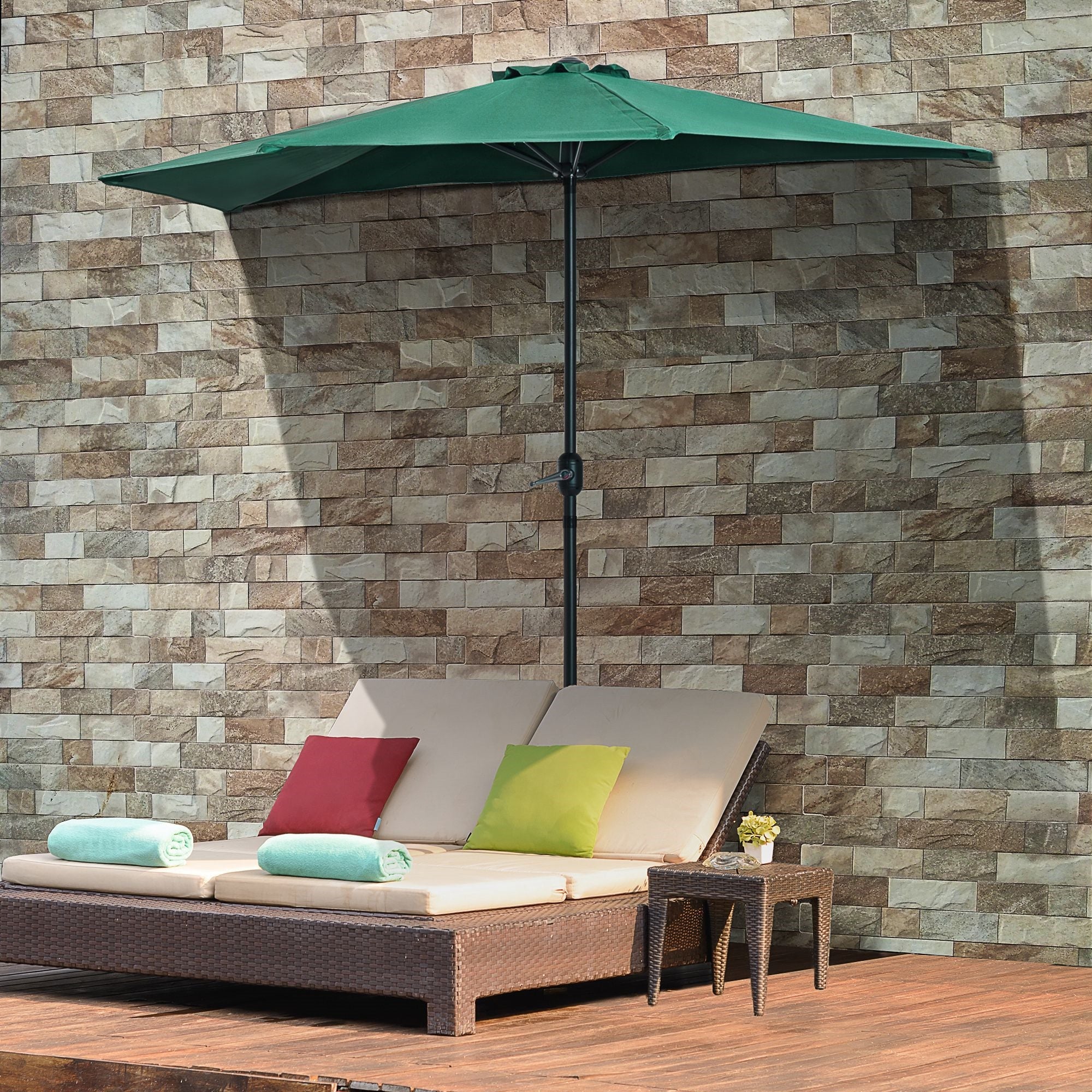 EASYCOMFORT Semicircular Umbrella Waterproof UV Protection Green 269 x 138 x 236cm