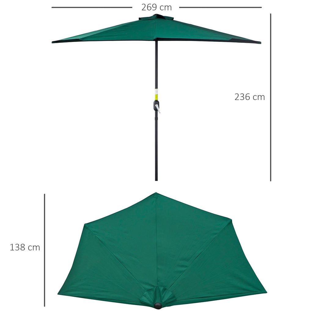 EASYCOMFORT Semicircular Umbrella Waterproof UV Protection Green 269 x 138 x 236cm
