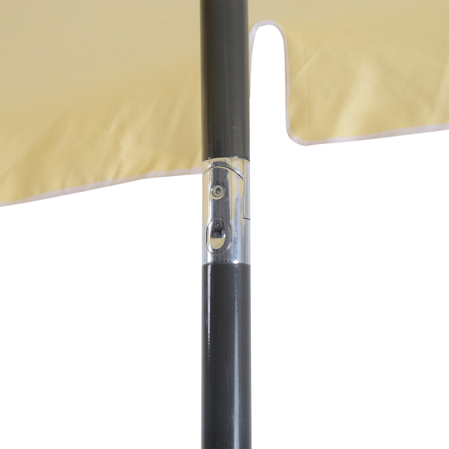 EASYCOMFORT Rectangular Garden Umbrella 2x1.3 m with Adjustable Inclination and Aluminum Pole, Beige and Black