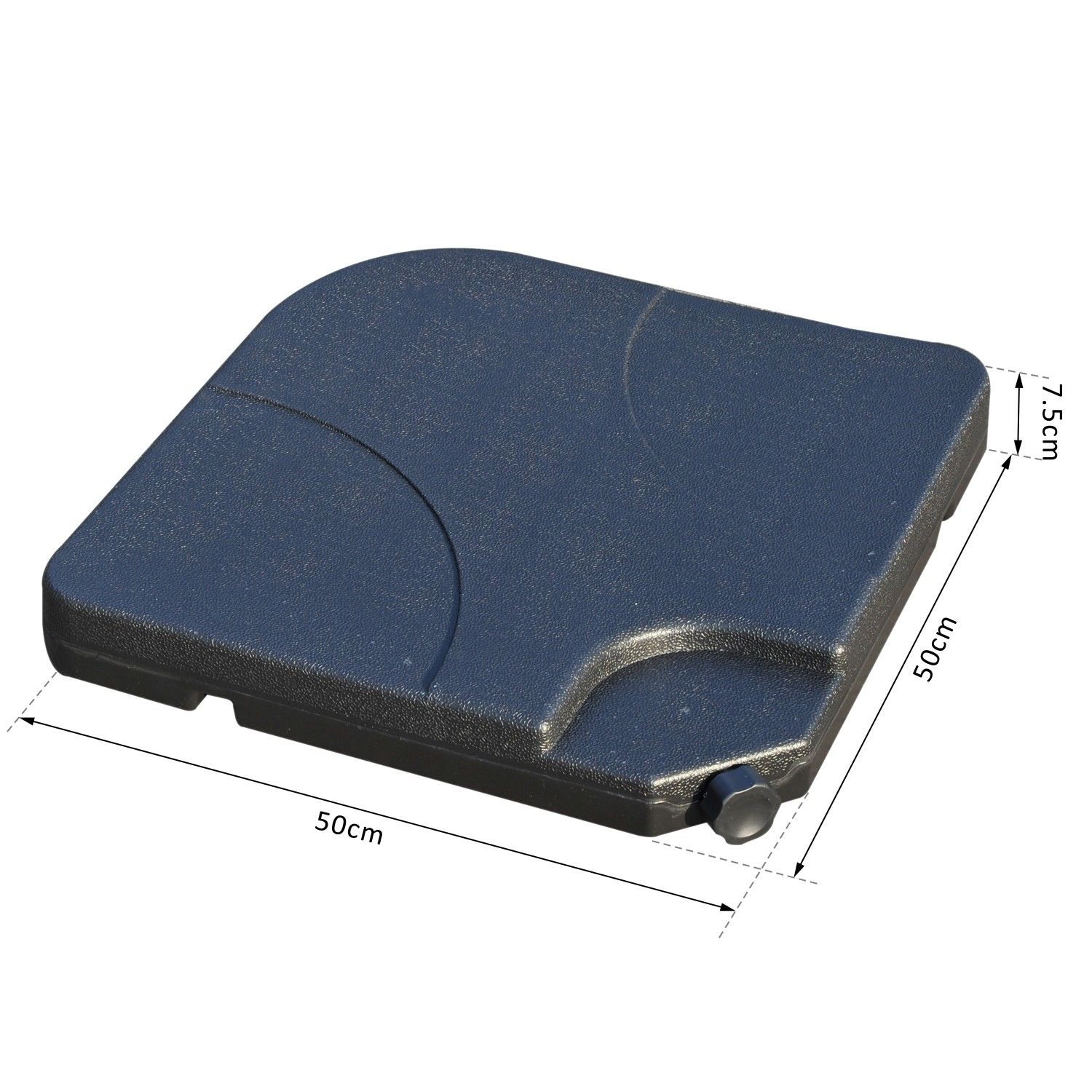 EASYCOMFORT Set 4 parasolvoeten HDPE 15L (50×50×7,5 cm)