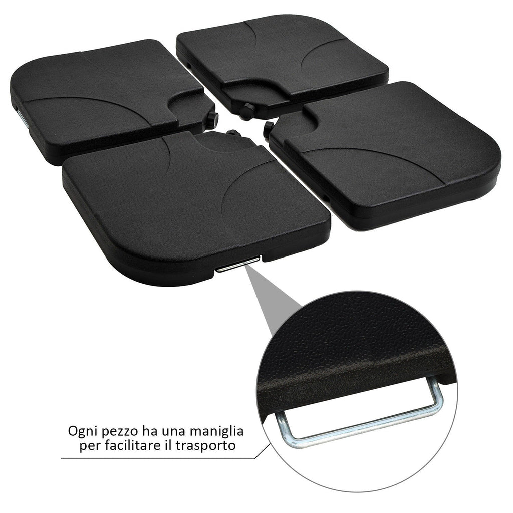 EASYCOMFORT Set 4 parasolvoeten HDPE 15L (50×50×7,5 cm)