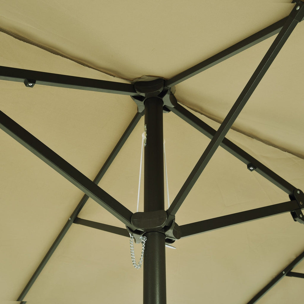 EasyComfort dubbele tuinparasol 460x270 cm met zwengel