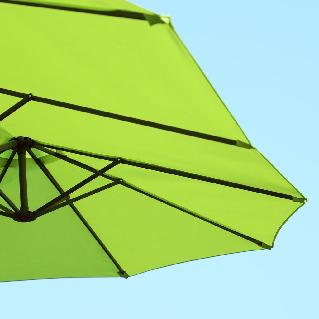 Easycomfort Ombrellone da Giardino Doppio with Apertura a Manovella, in Acciaio e Poliestere, 460x270x240 cm, Verde Chiaro
