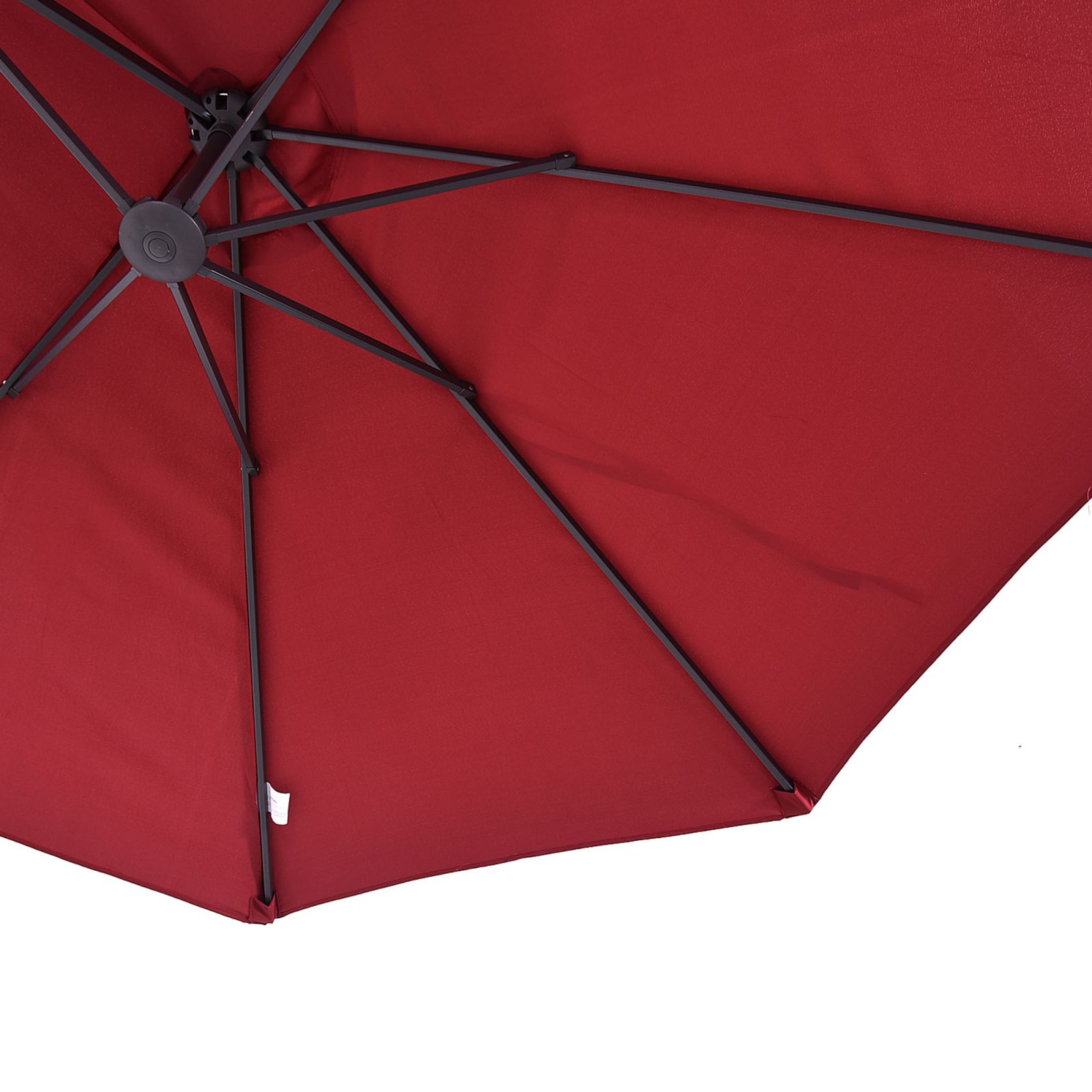 EASYCOMFORT Double Garden Umbrella with Crank Opening, in Steel and Polyester, 460x270x240 cm, Red