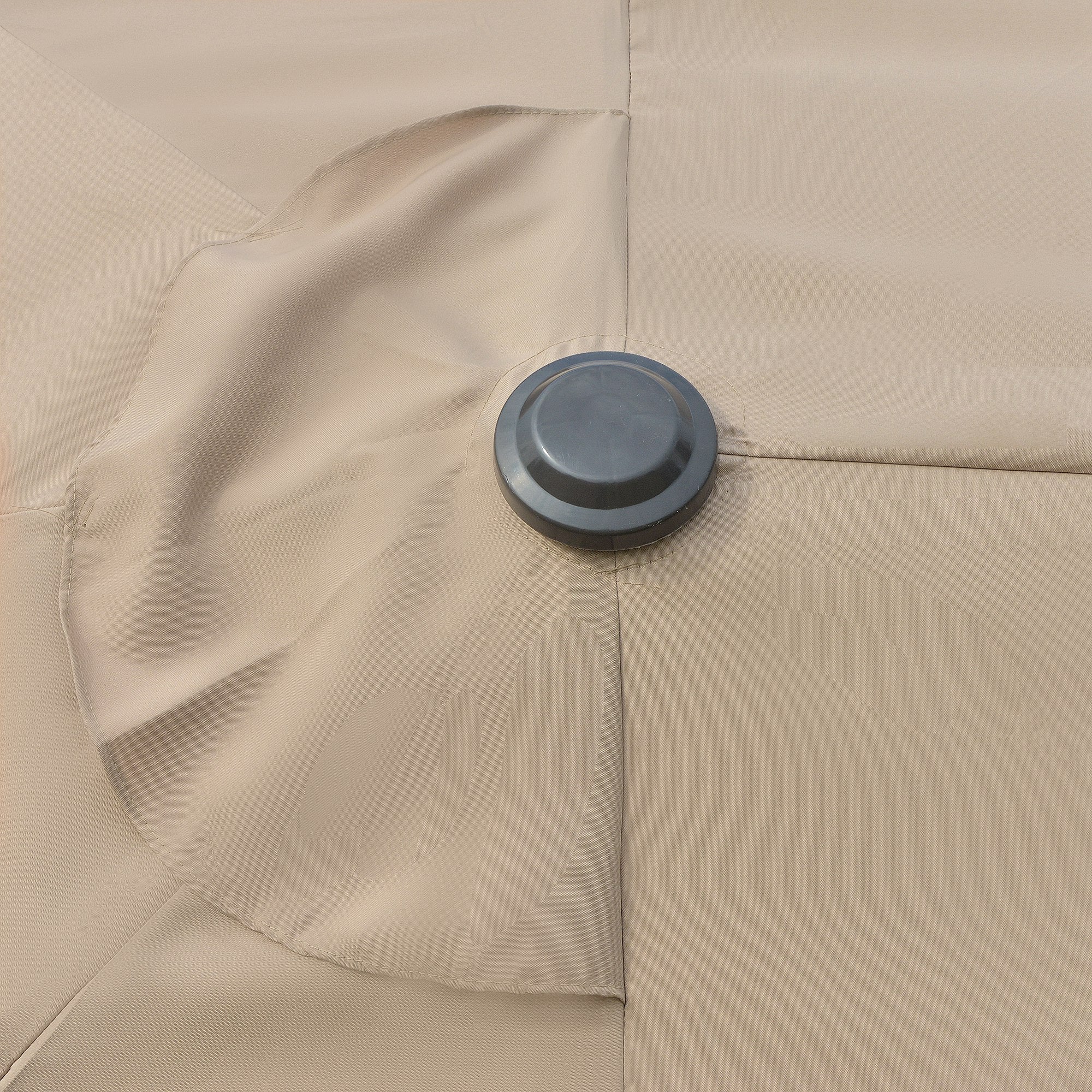 EASYCOMFORT Double Garden Umbrella 460x270cm Crank Opening, Cross Base and Ballast, Steel and Khaki Polyester