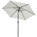 EASYCOMFORT Tilting Garden Umbrella Beach Aluminum and White Polyester Φ2.7×2.35m
