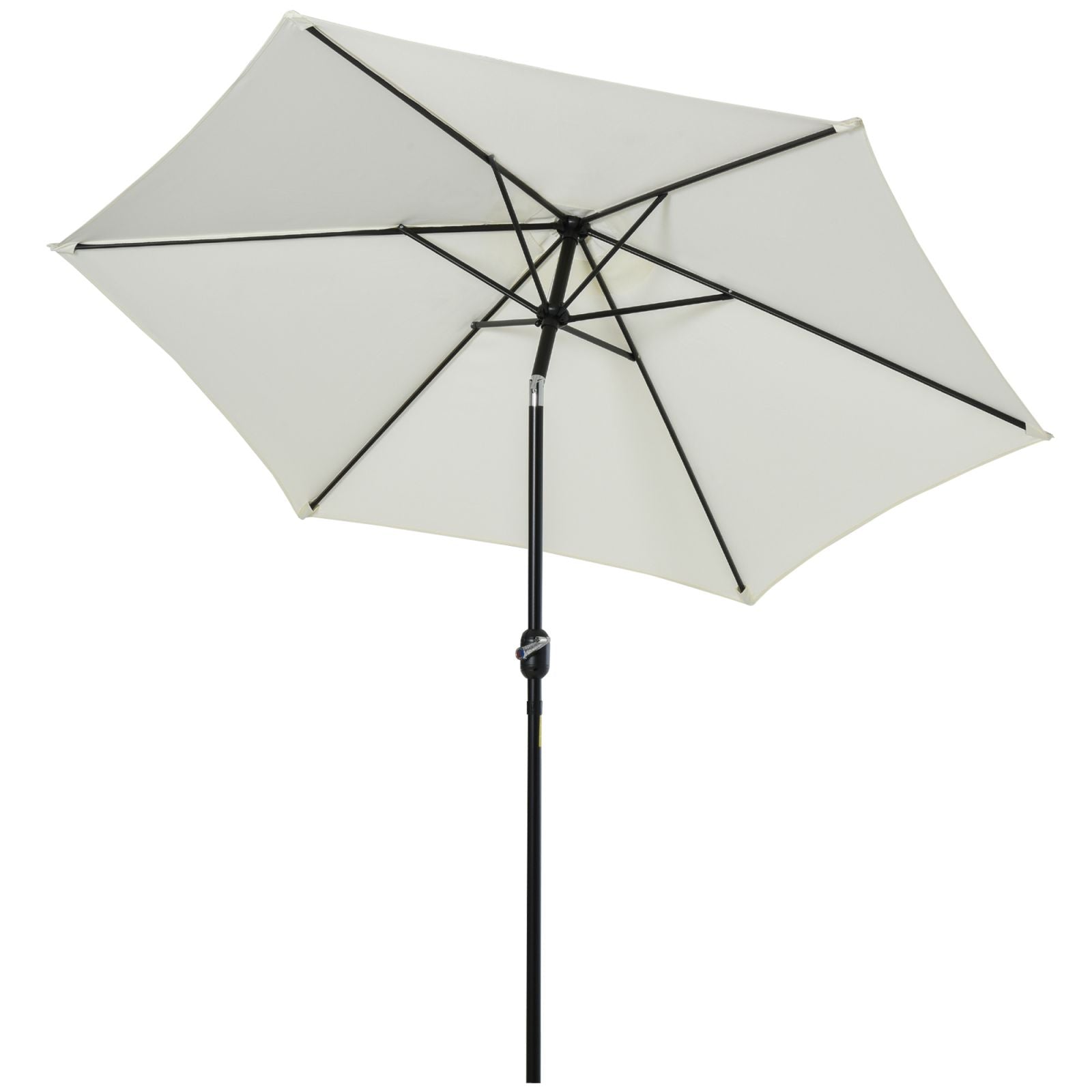 EASYCOMFORT Tilting Garden Umbrella Beach Aluminum and White Polyester Φ2.7×2.35m