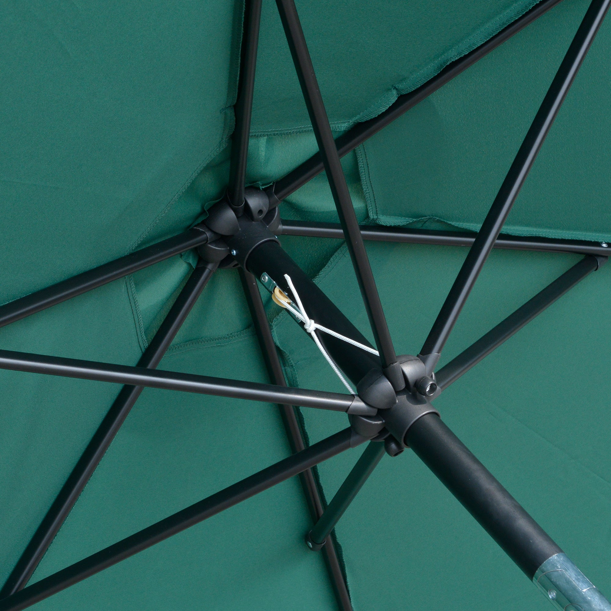 EASYCOMFORT Garden Umbrella 2.7x2.4 m with Tilting Head, in Aluminum and Polyester, Dark Green and Black