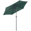 EASYCOMFORT Garden Umbrella 2.7x2.4 m with Tilting Head, in Aluminum and Polyester, Dark Green and Black
