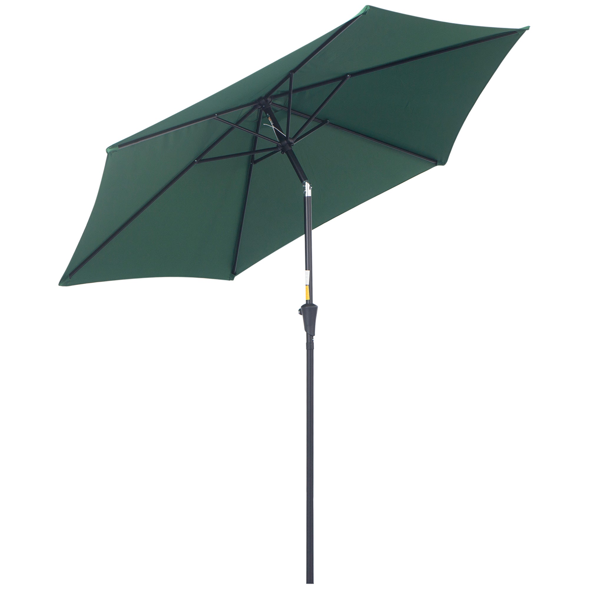 EASYCOMFORT Garden Umbrella 2.7x2.4 m with Tilting Head, in Aluminum and Polyester, Dark Green and Black