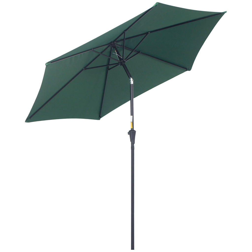 EASYCOMFORT Garden Umbrella 2.7x2.4 m with Tilting Head, in Aluminum and Polyester, Dark Green and Black