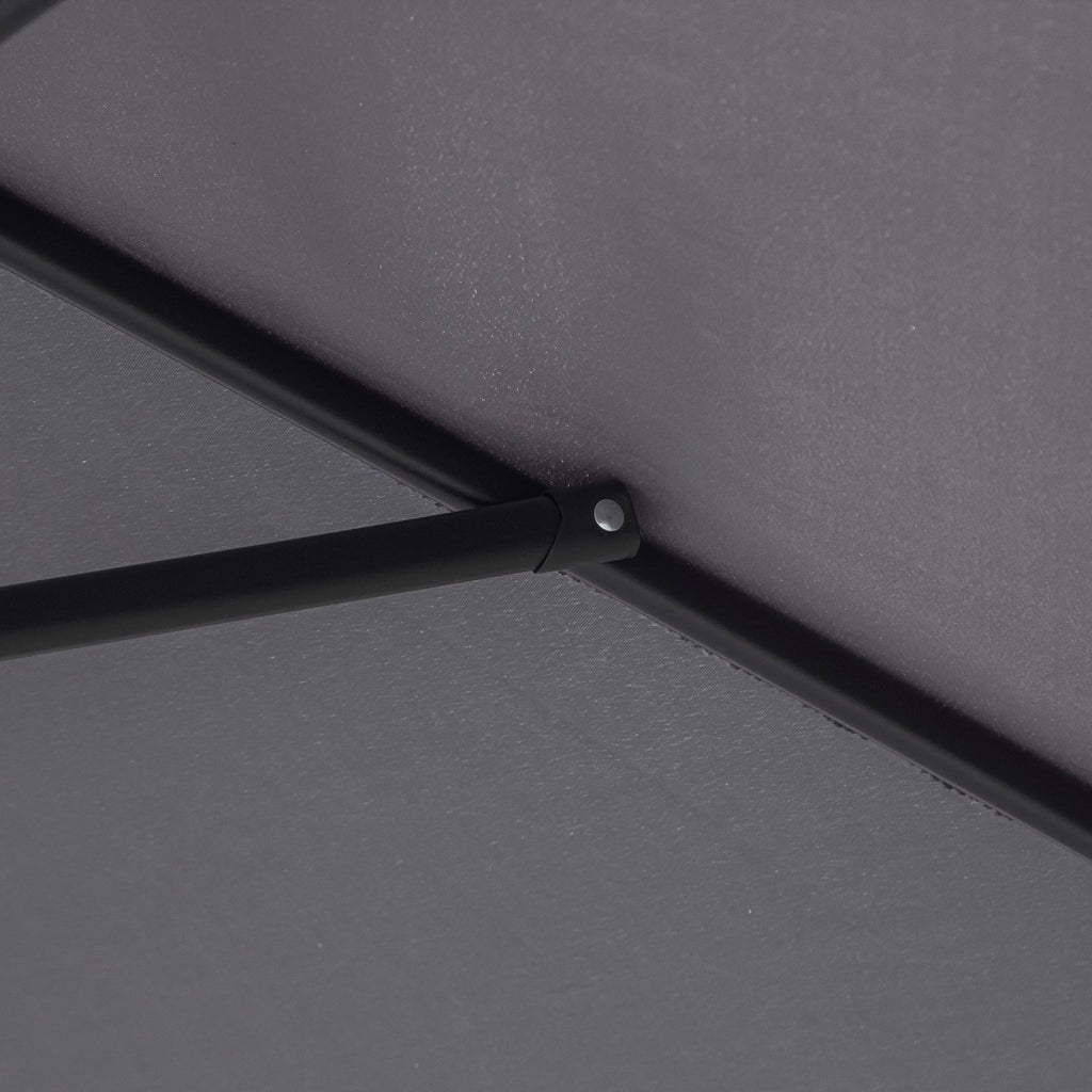 EASYCOMFORT Garden Umbrella 2.7x2.4 m Tilting with Crank, in Aluminum and Gray and Black Polyester