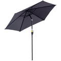 EASYCOMFORT Garden Umbrella 2.7x2.4 m Tilting with Crank, in Aluminum and Gray and Black Polyester