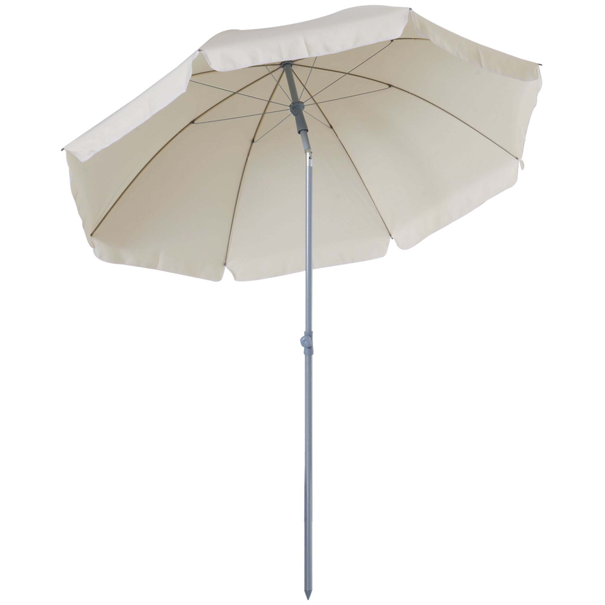 EASYCOMFORT Outdoor Umbrella 2x2.3 m Portable with Tilting Roof, in Metal and Polyester, Cream